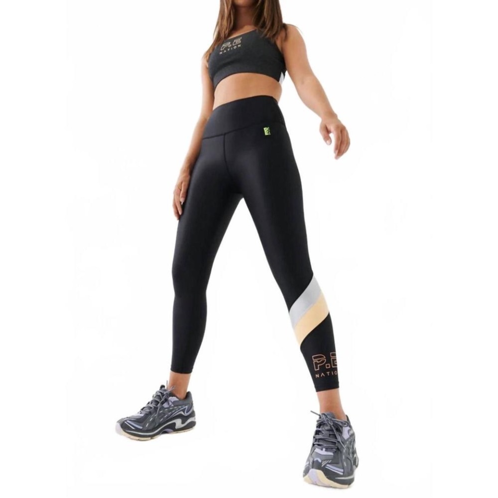 P.E Nation Black and Gray Leggings